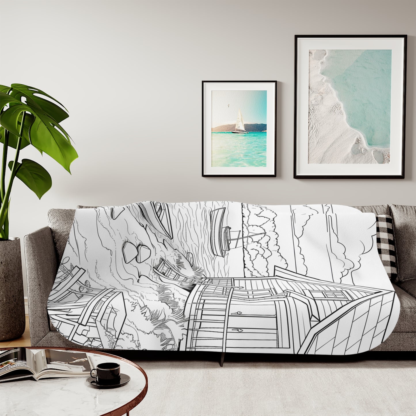 Blanket Coloring Kit with 10 Fabric Markers - Lake House