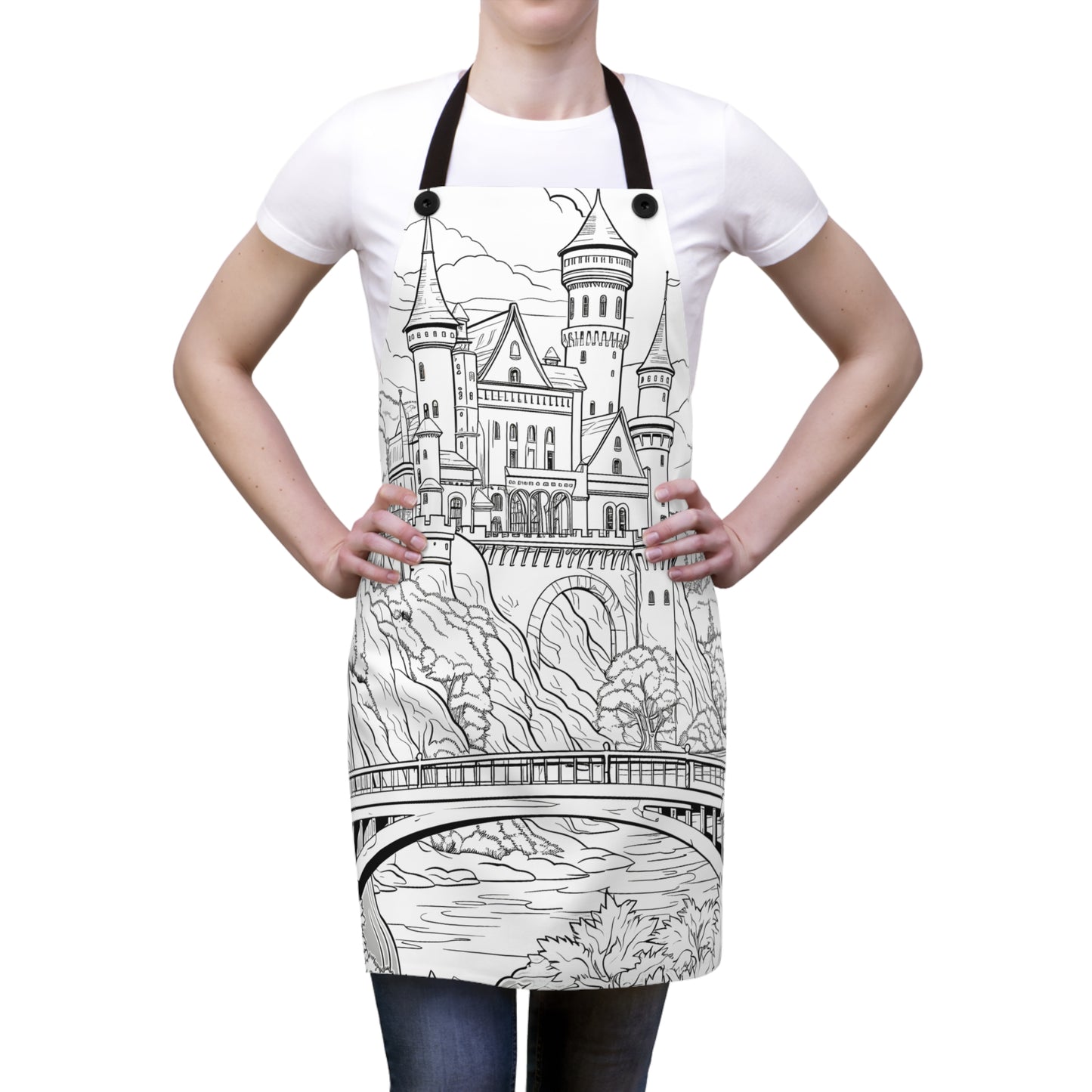 Apron Coloring Kit with 10 Fabric Markers - Fantasy Castle