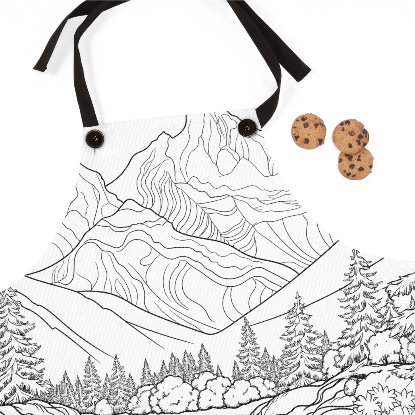 Apron Coloring Kit with 10 Fabric Markers - Mountain Landscape