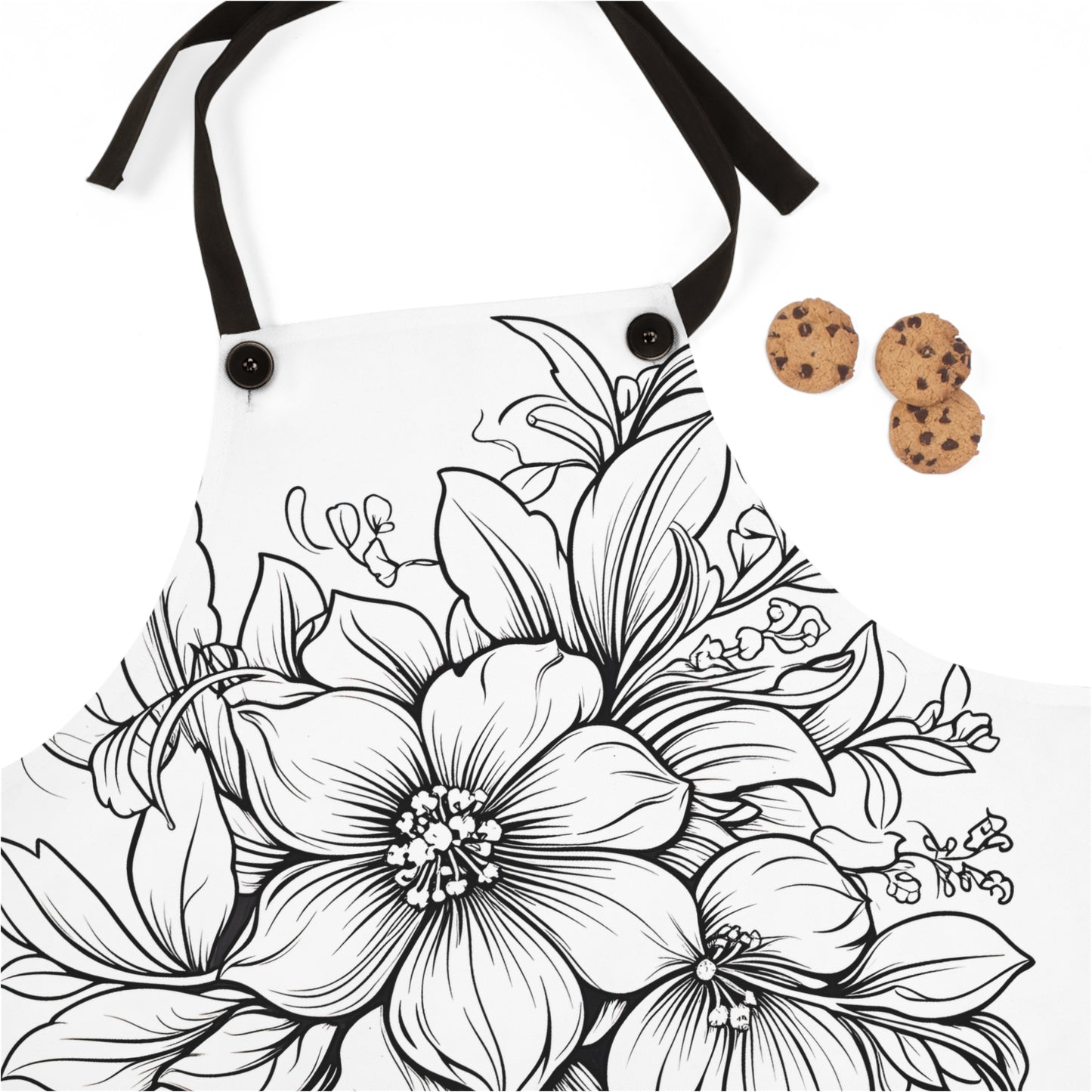 Apron Coloring Kit with 10 Fabric Markers - Floral Arrangement