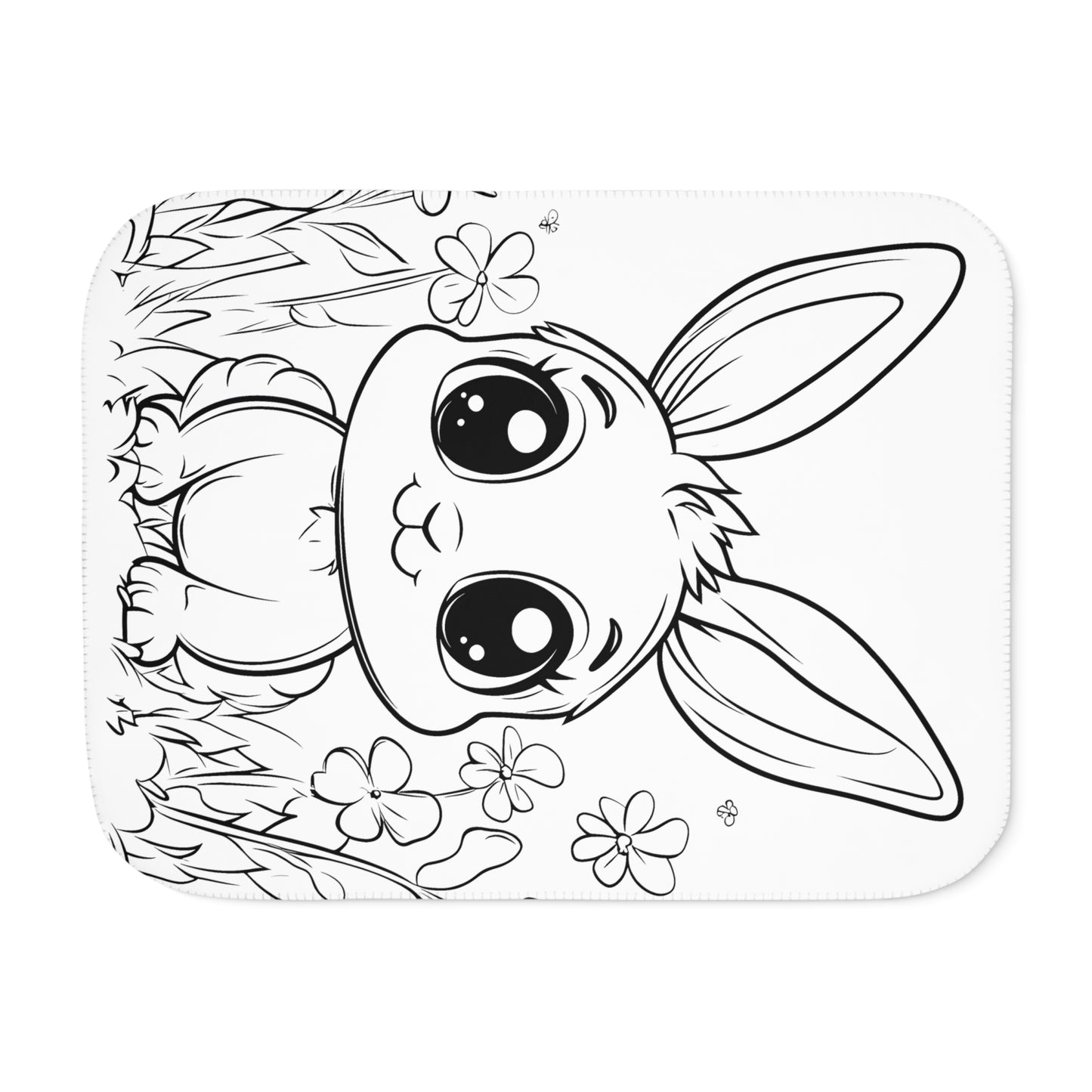 Blanket Coloring Kit with 10 Fabric Markers - Cute Bunny