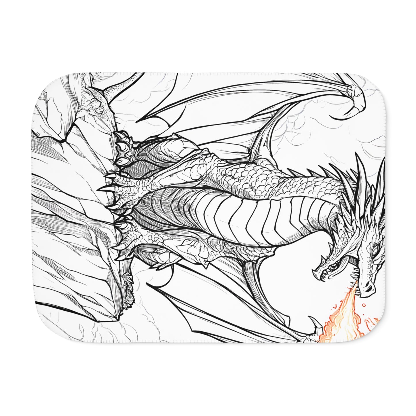 Blanket Coloring Kit with 10 Fabric Markers - Fire-Breathing Dragon