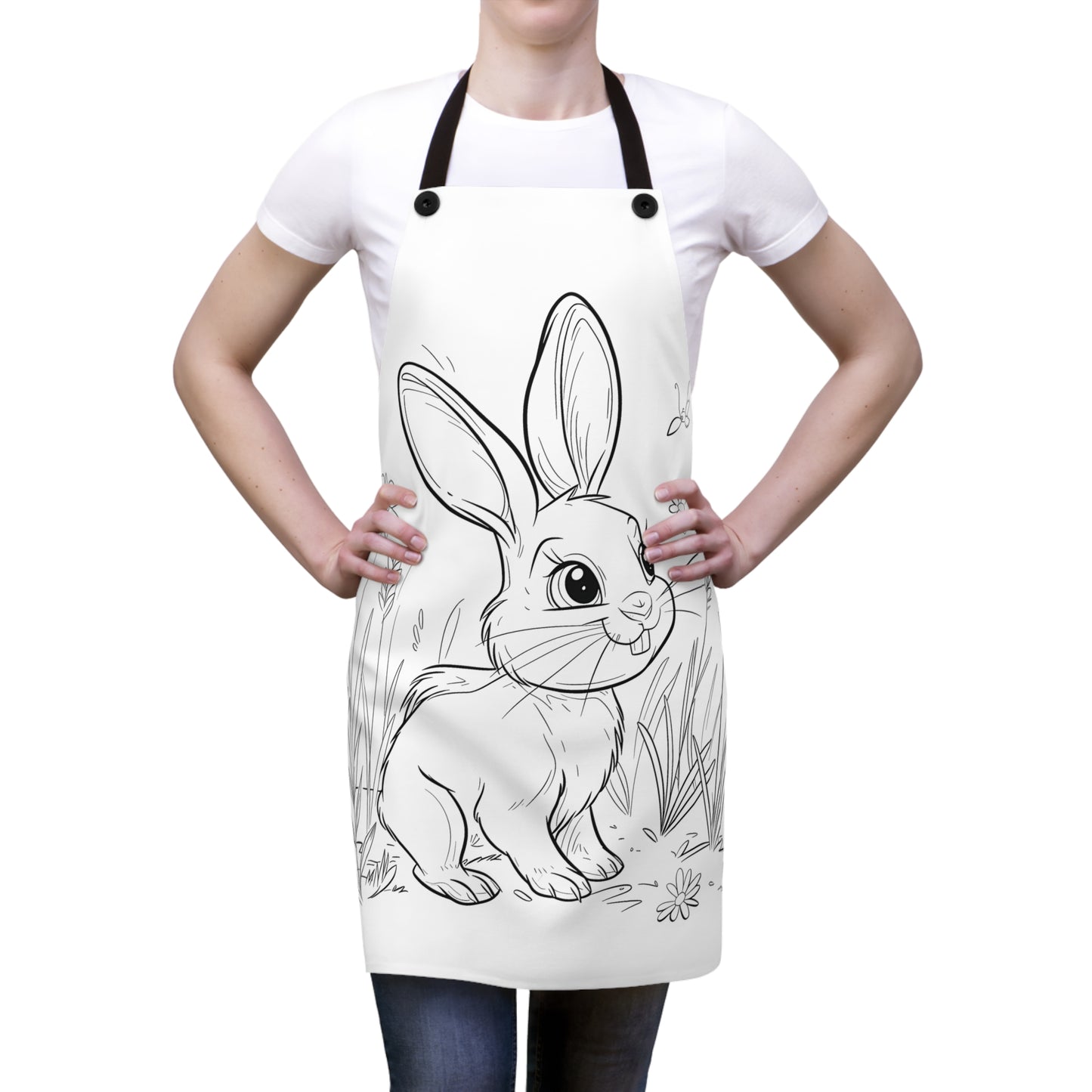 Apron Coloring Kit with 10 Fabric Markers - Bunny