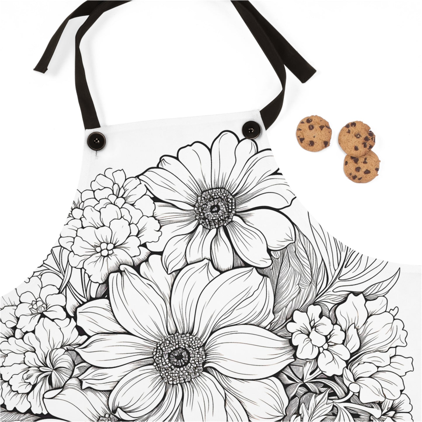 Apron Coloring Kit with 10 Fabric Markers - Floral Bouquet