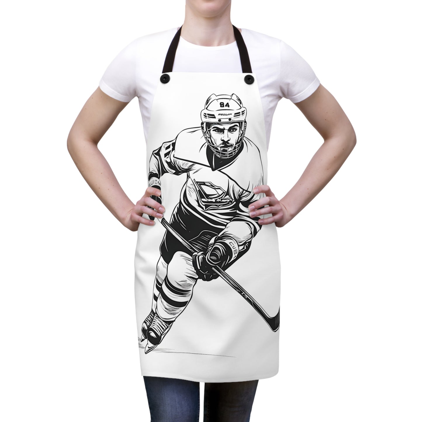 Apron Coloring Kit with 10 Fabric Markers - Ice Hockey Player