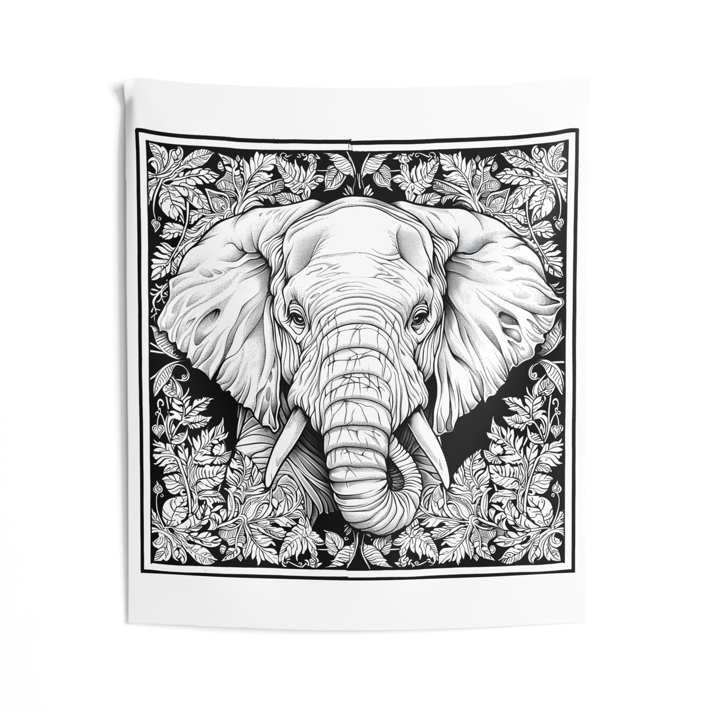 Indoor Wall Tapestries Coloring Kit with 10 Fabric Markers - Elephant