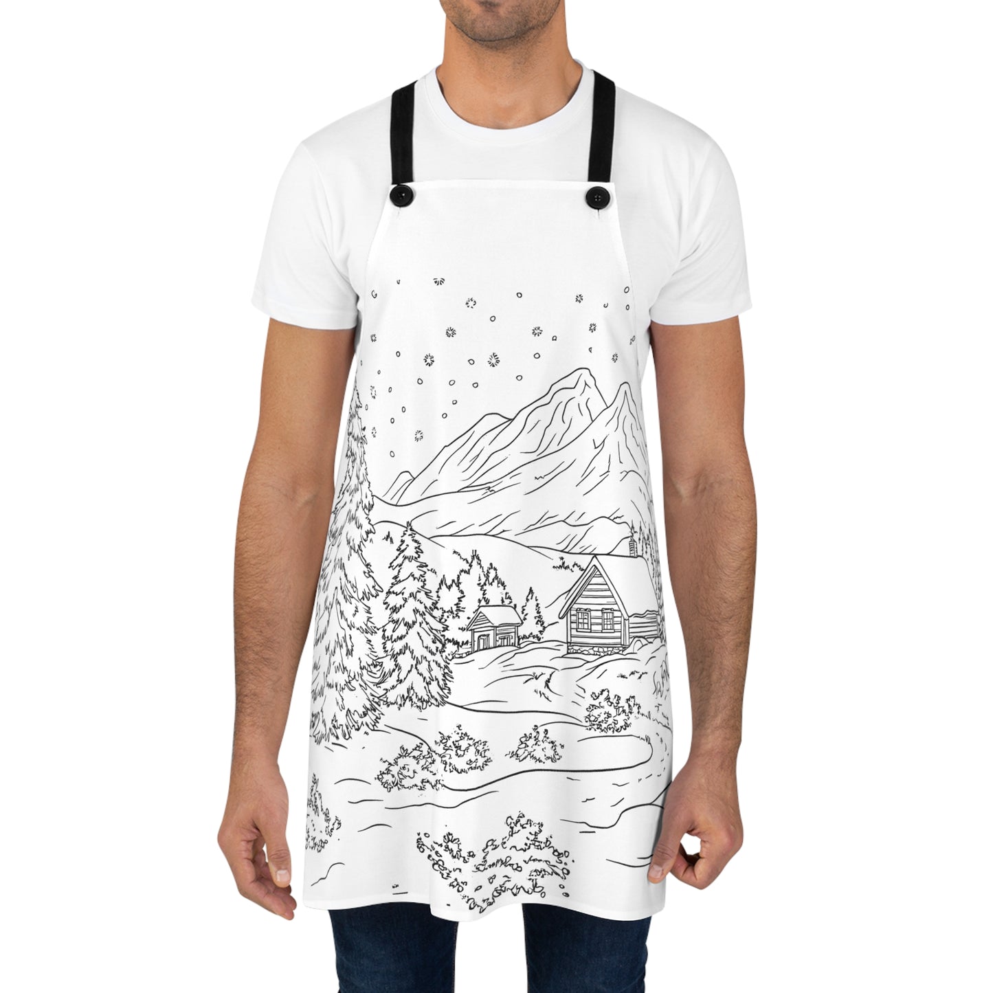 Apron Coloring Kit with 10 Fabric Markers - Winter Landscape