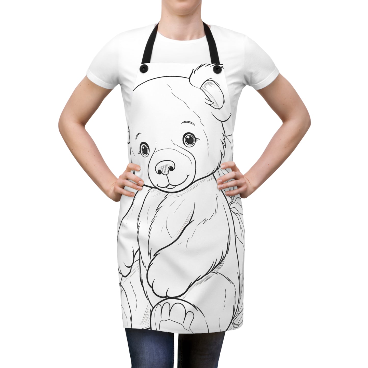 Apron Coloring Kit with 10 Fabric Markers - Bear