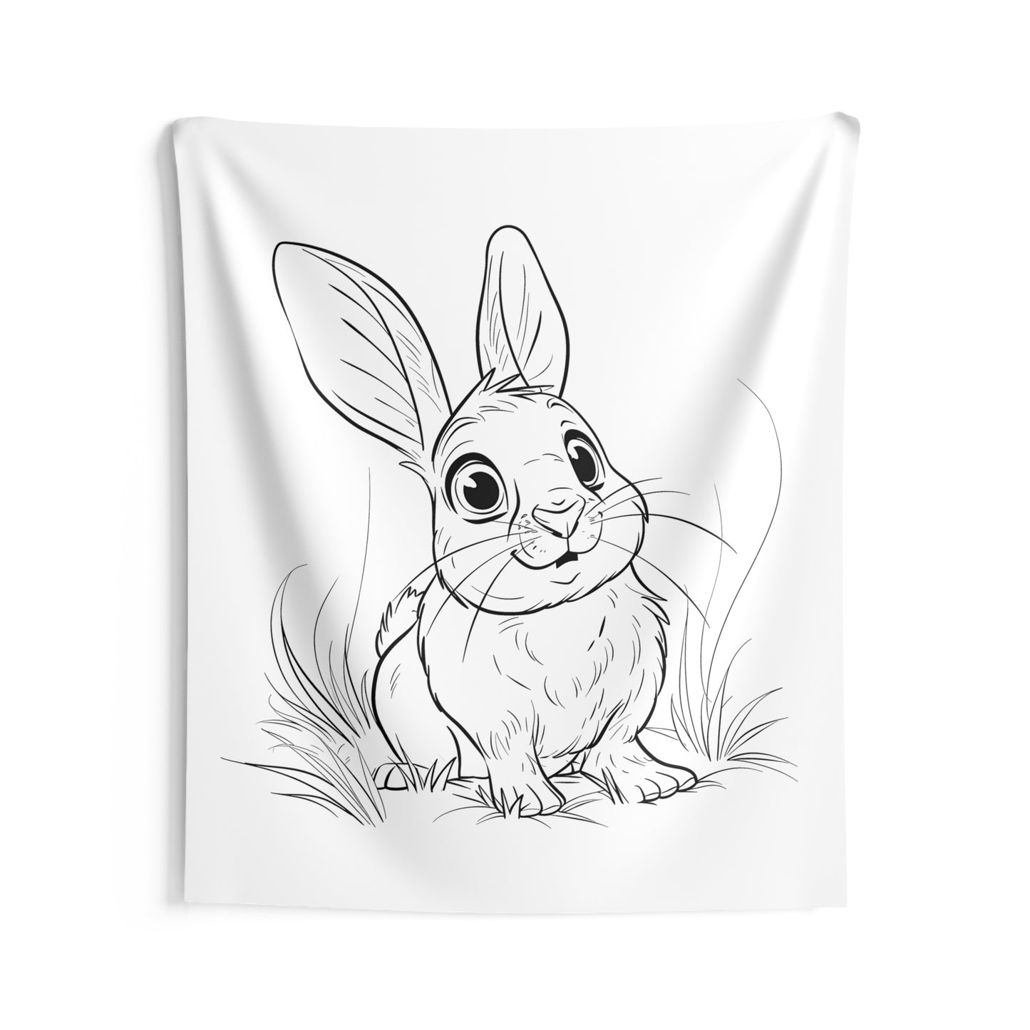 Indoor Wall Tapestries Coloring Kit with 10 Fabric Markers - Rabbit