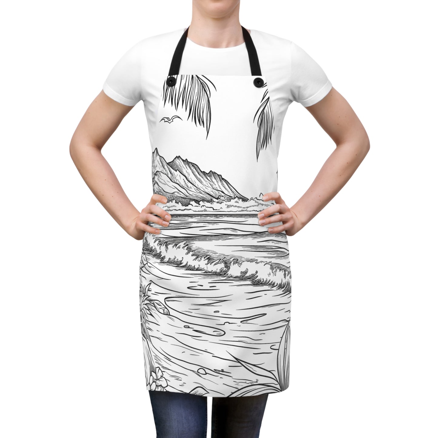 Apron Coloring Kit with 10 Fabric Markers - Tropical Beach