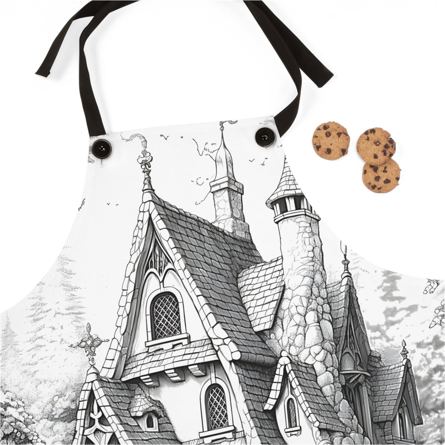 Apron Coloring Kit with 10 Fabric Markers - Fairy Tale House