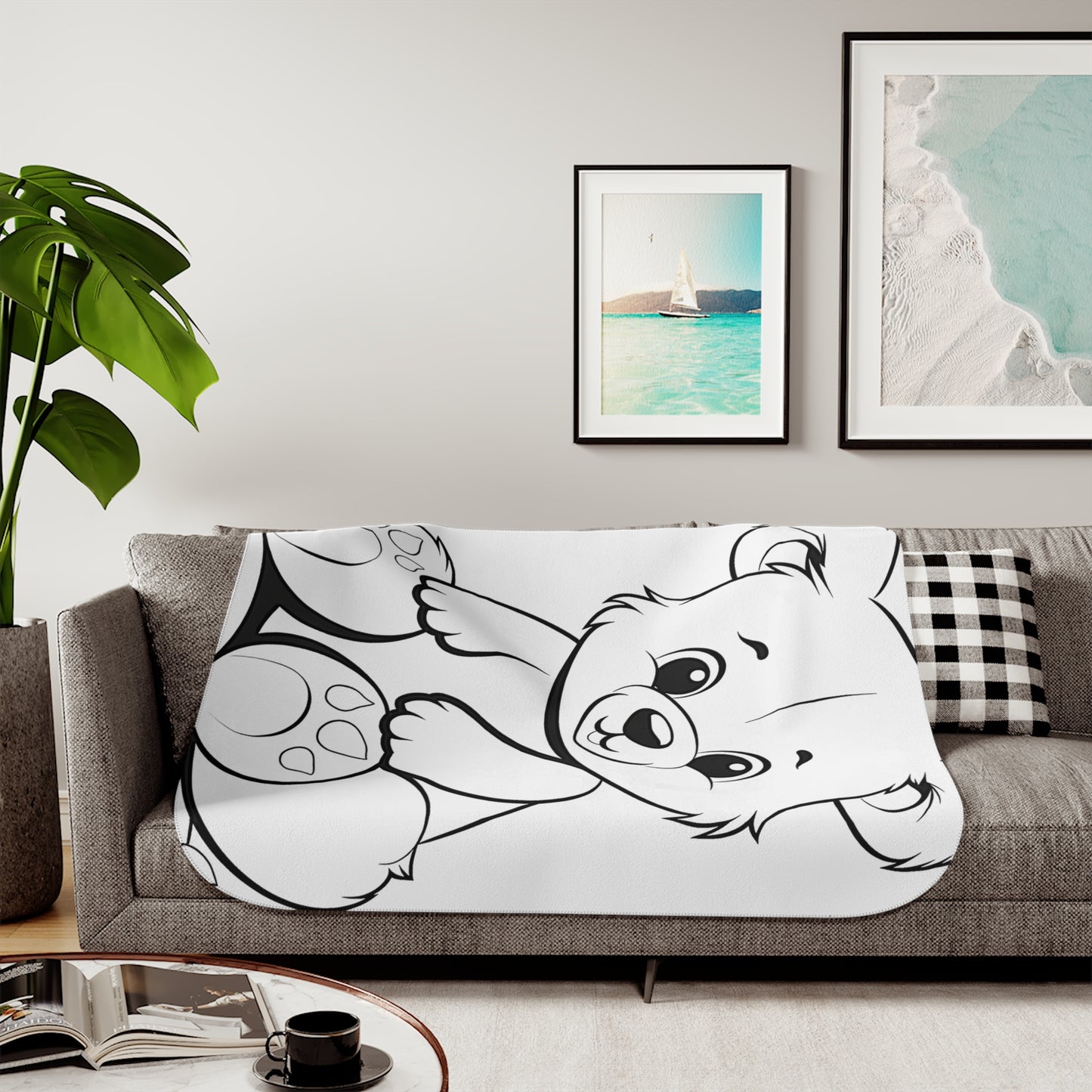 Blanket Coloring Kit with 10 Fabric Markers - Cute Bear