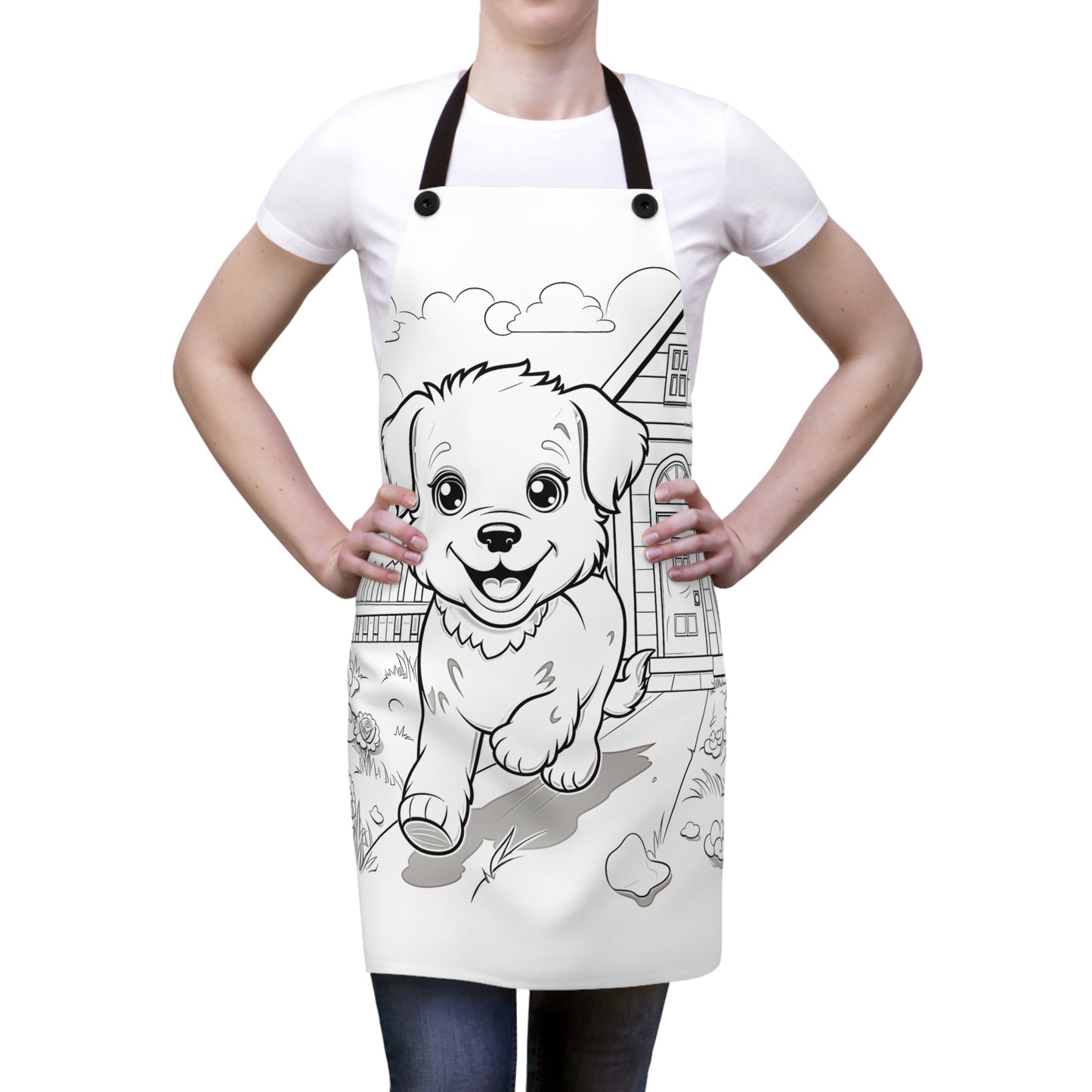 Apron Coloring Kit with 10 Fabric Markers - Puppy