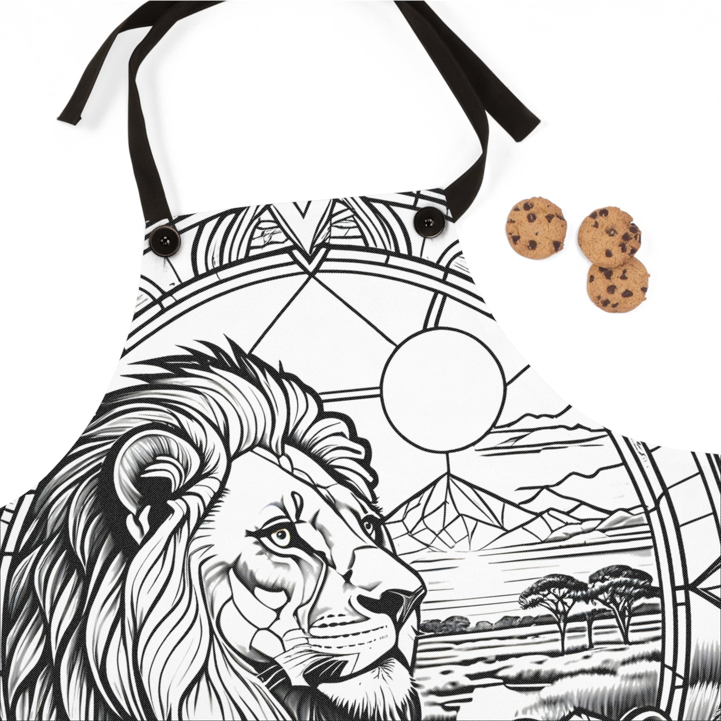 Apron Coloring Kit with 10 Fabric Markers - Lion Family