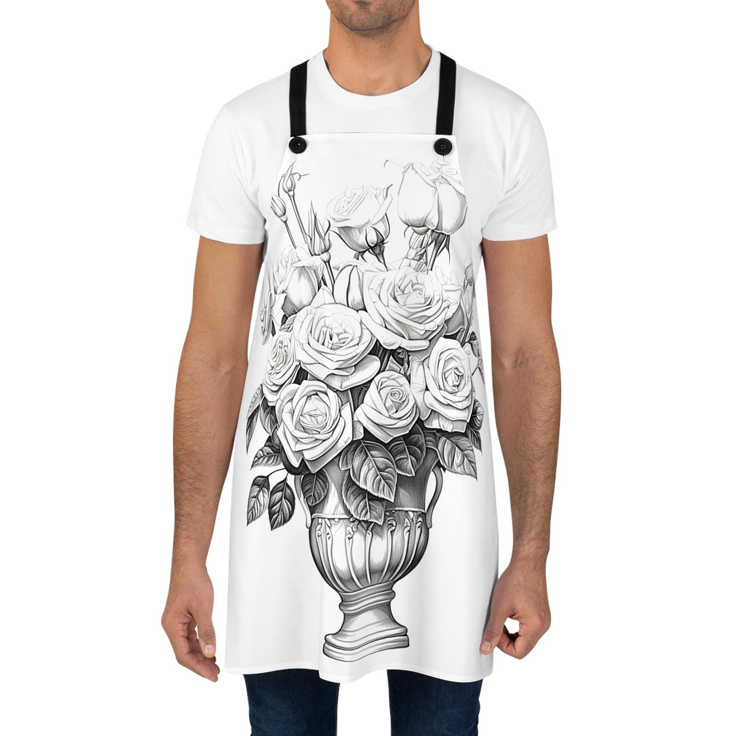 Apron Coloring Kit with 10 Fabric Markers - Roses in Vase