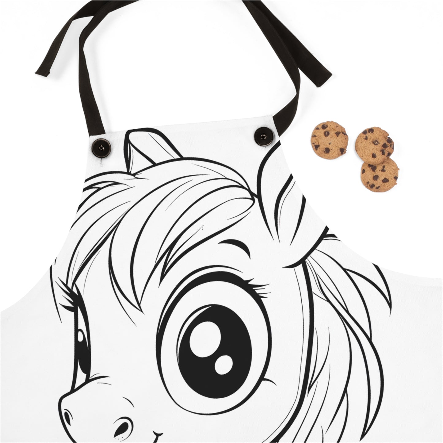 Apron Coloring Kit with 10 Fabric Markers - Cute Pony