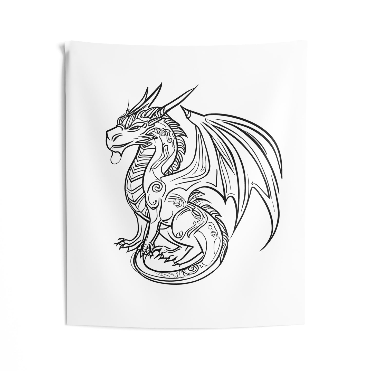 Indoor Wall Tapestries Coloring Kit with 10 Fabric Markers - Dragon
