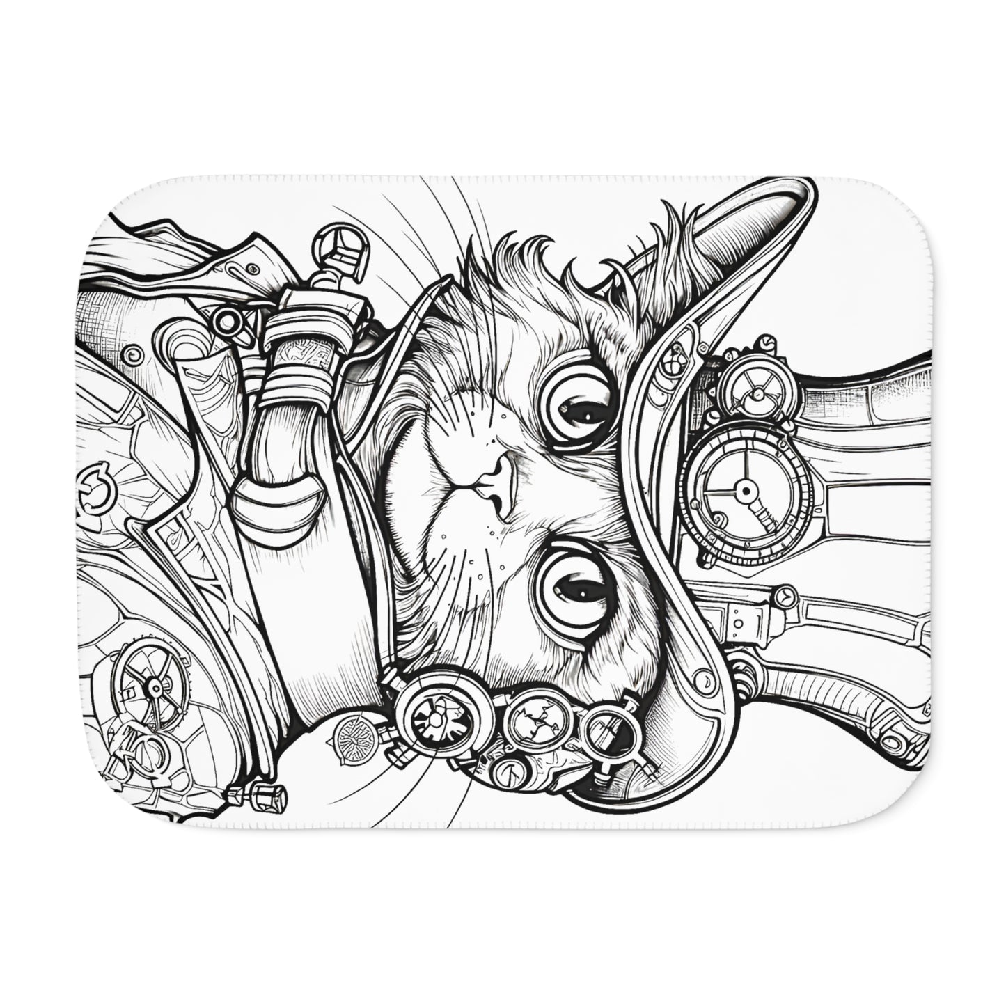 Blanket Coloring Kit with 10 Fabric Markers - Steampunk Cat