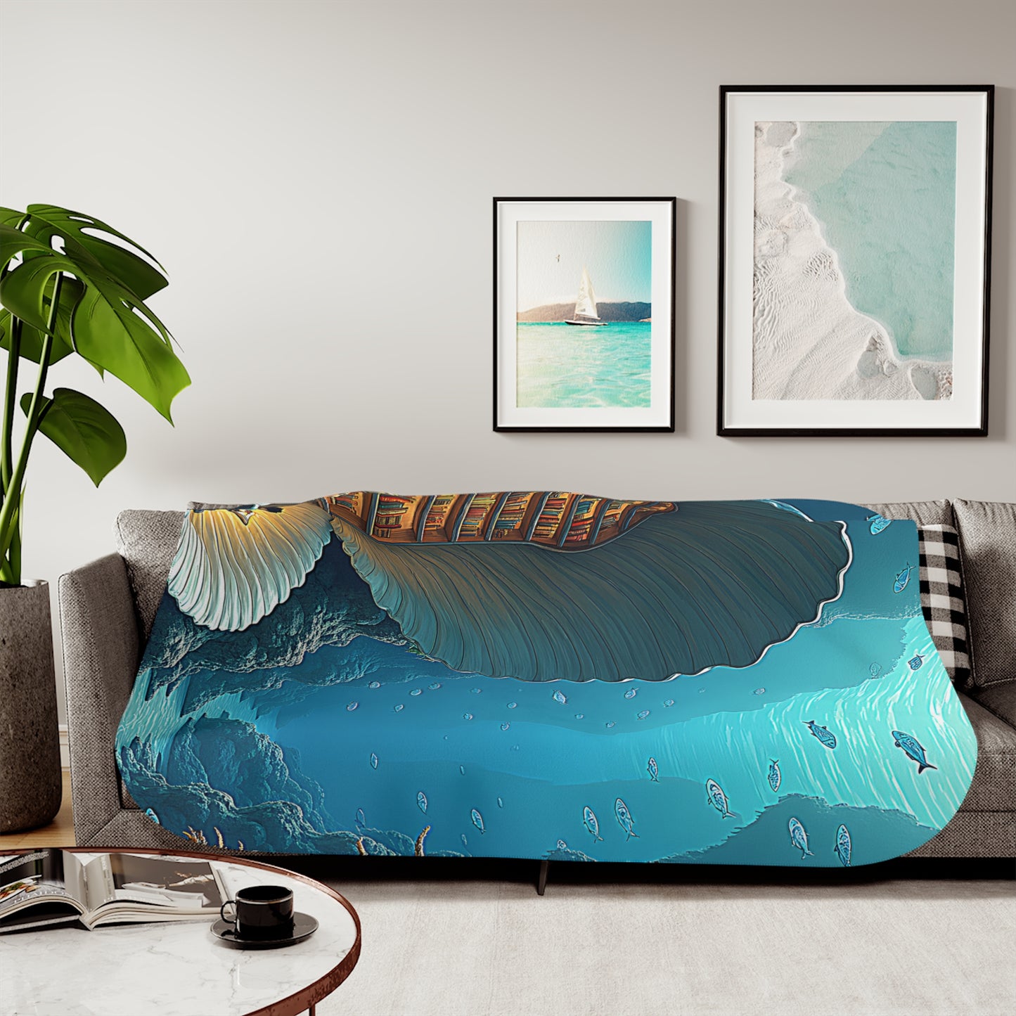 Blanket Colorful Graphic Design - Underwater Library