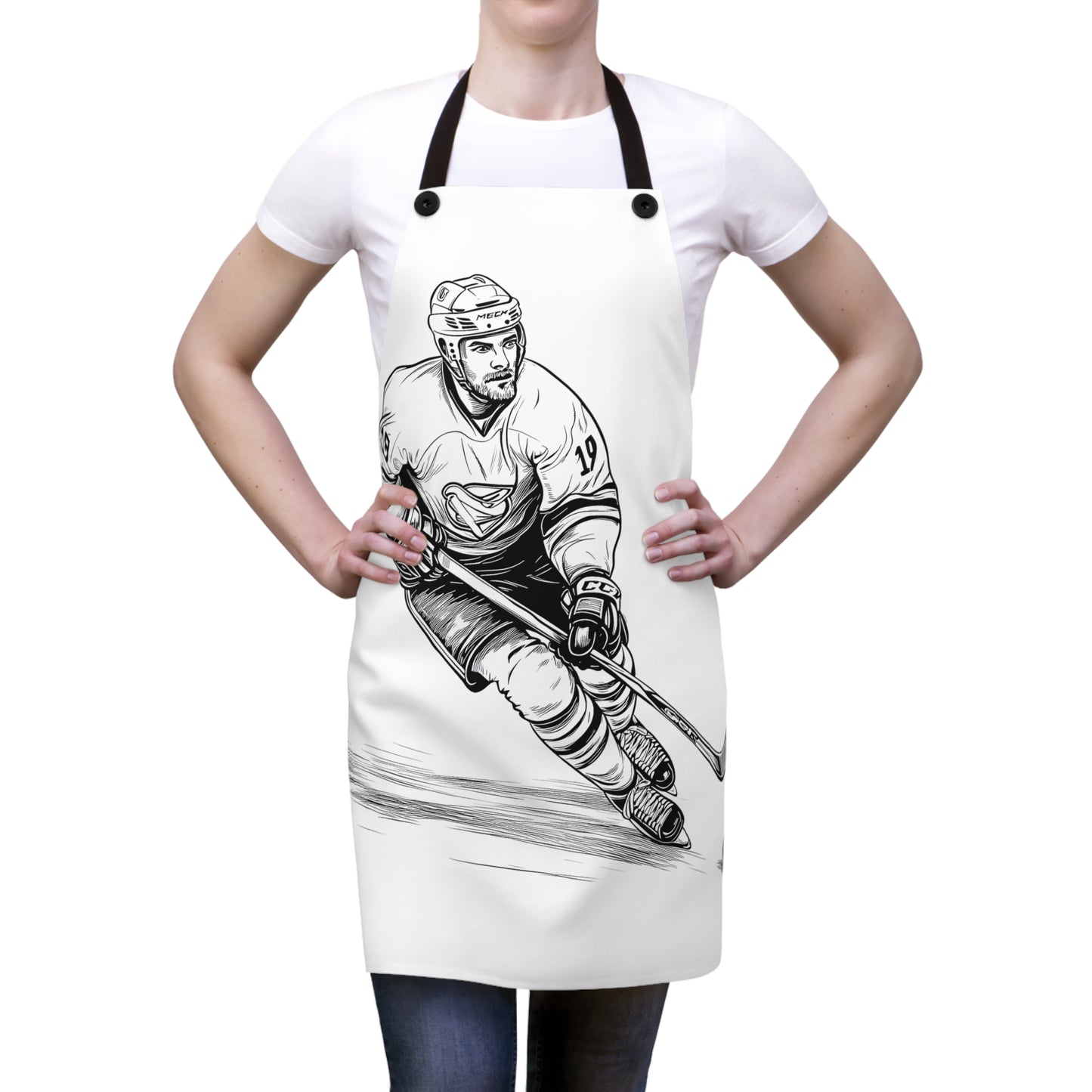 Apron Coloring Kit with 10 Fabric Markers - Ice Hockey Athlete