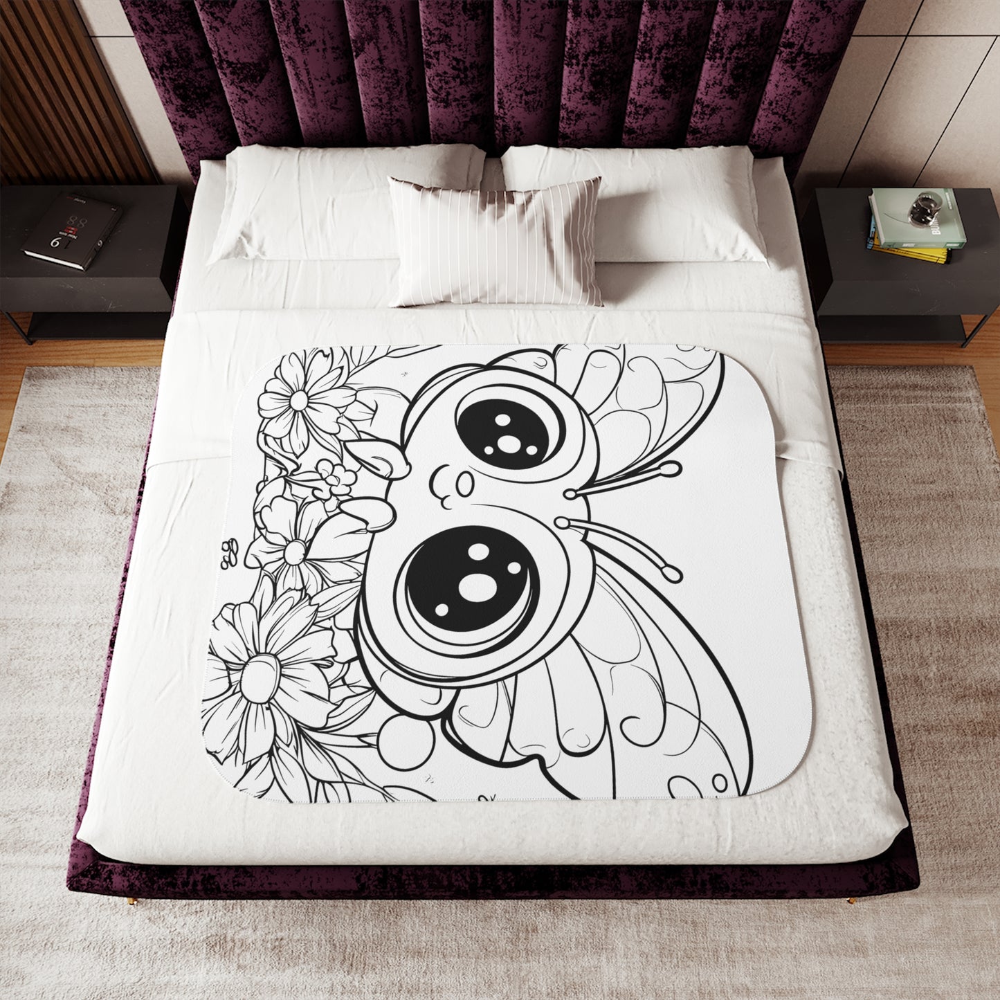 Blanket Coloring Kit with 10 Fabric Markers - Cute Butterfly