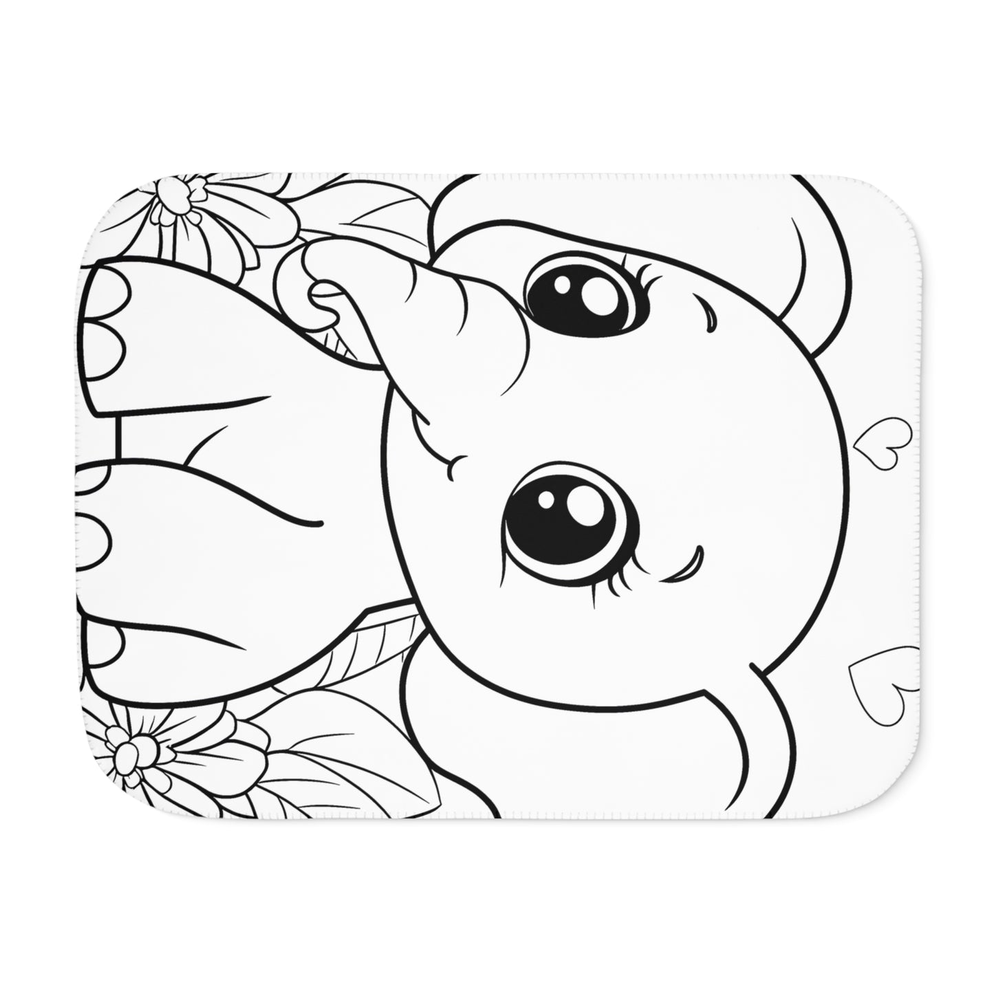 Blanket Coloring Kit with 10 Fabric Markers - Cute Baby Elephant