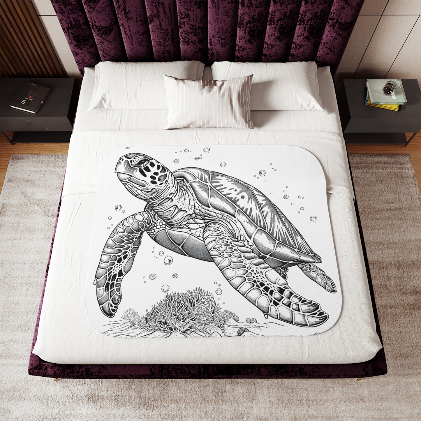 Blanket Coloring Kit with 10 Fabric Markers - Sea Turtle