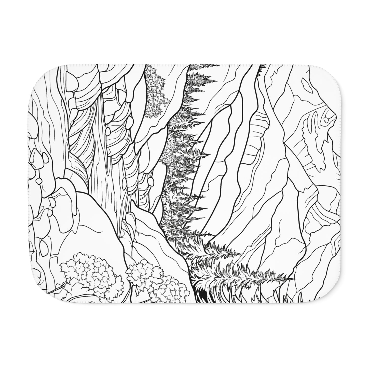 Blanket Coloring Kit with 10 Fabric Markers - Mountain Landscape