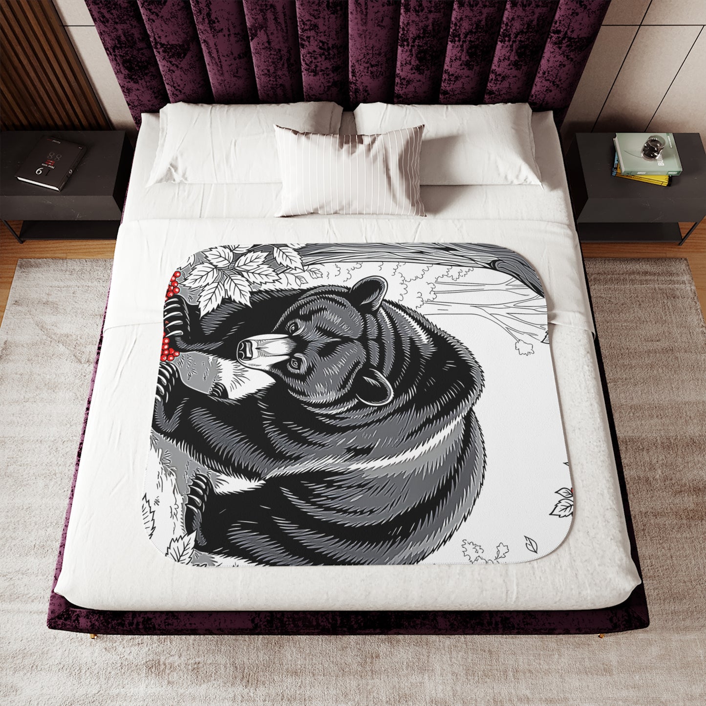 Blanket Colorful Graphic Design - Bear in Nature