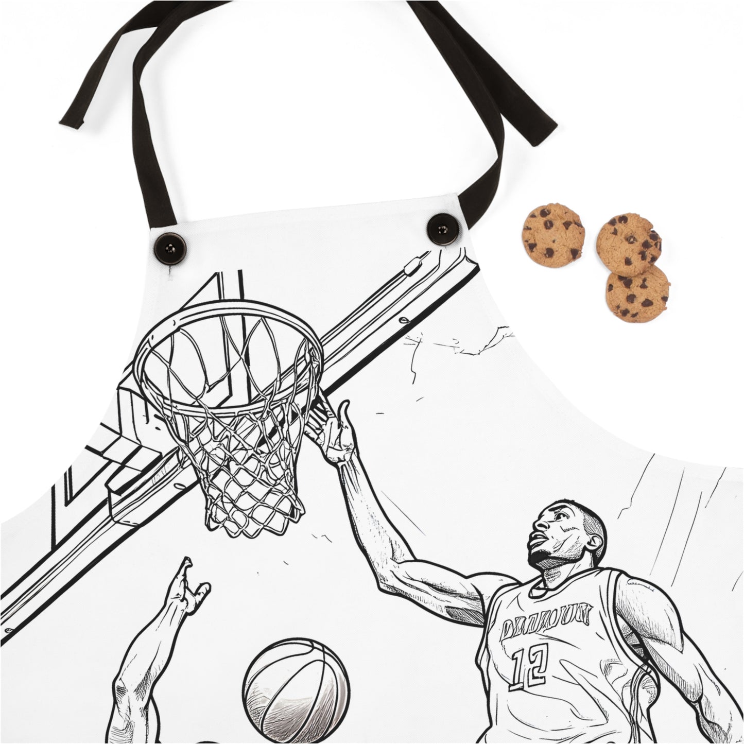 Apron Coloring Kit with 10 Fabric Markers - Basketball