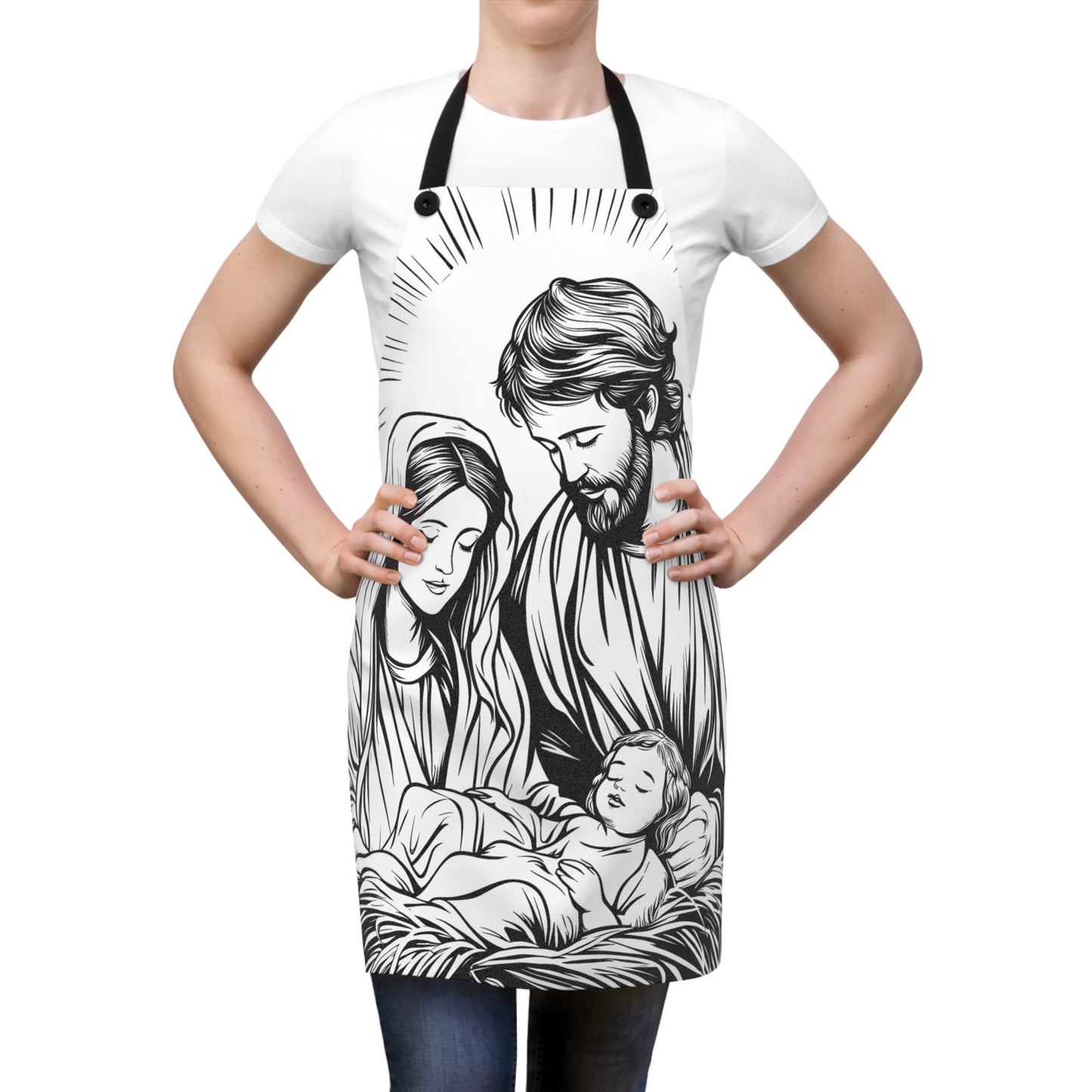 Apron Coloring Kit with 10 Fabric Markers - Holy Family