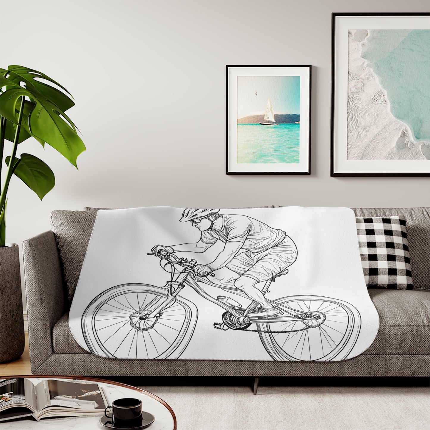 Blanket Coloring Kit with 10 Fabric Markers - Mountain Biking