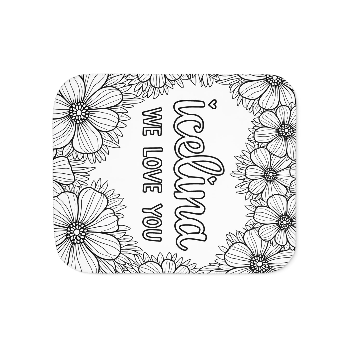 Blanket Coloring Kit with 10 Fabric Markers - Floral Message