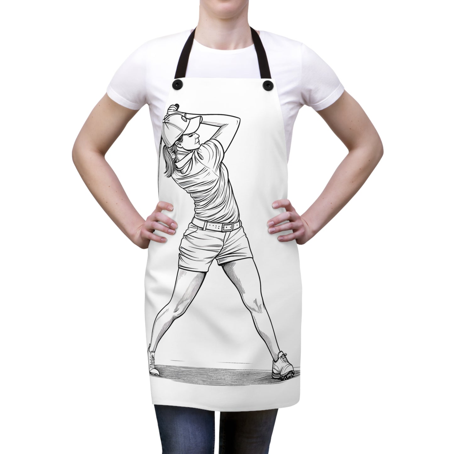 Apron Coloring Kit with 10 Fabric Markers - Female Golfer