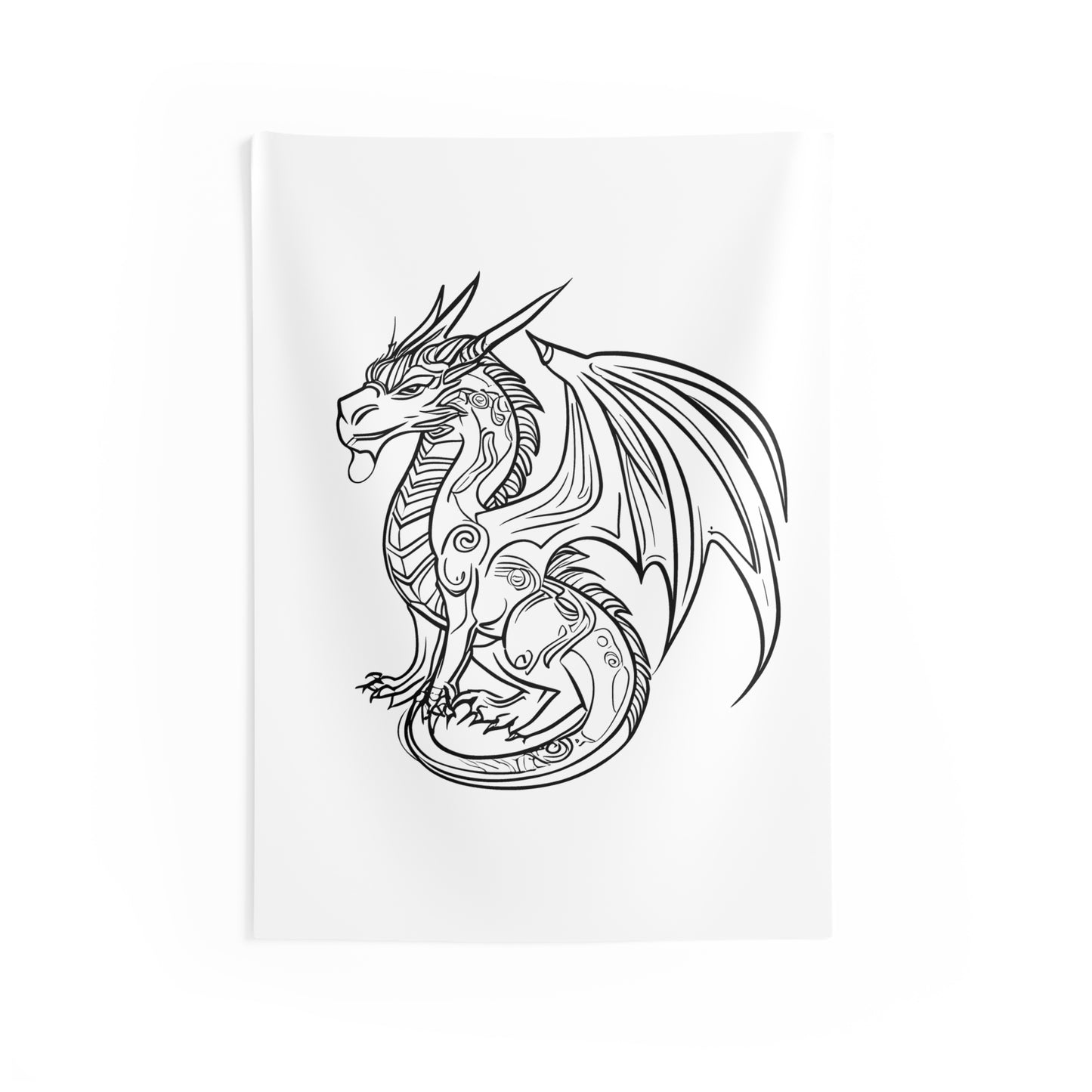 Indoor Wall Tapestries Coloring Kit with 10 Fabric Markers - Dragon