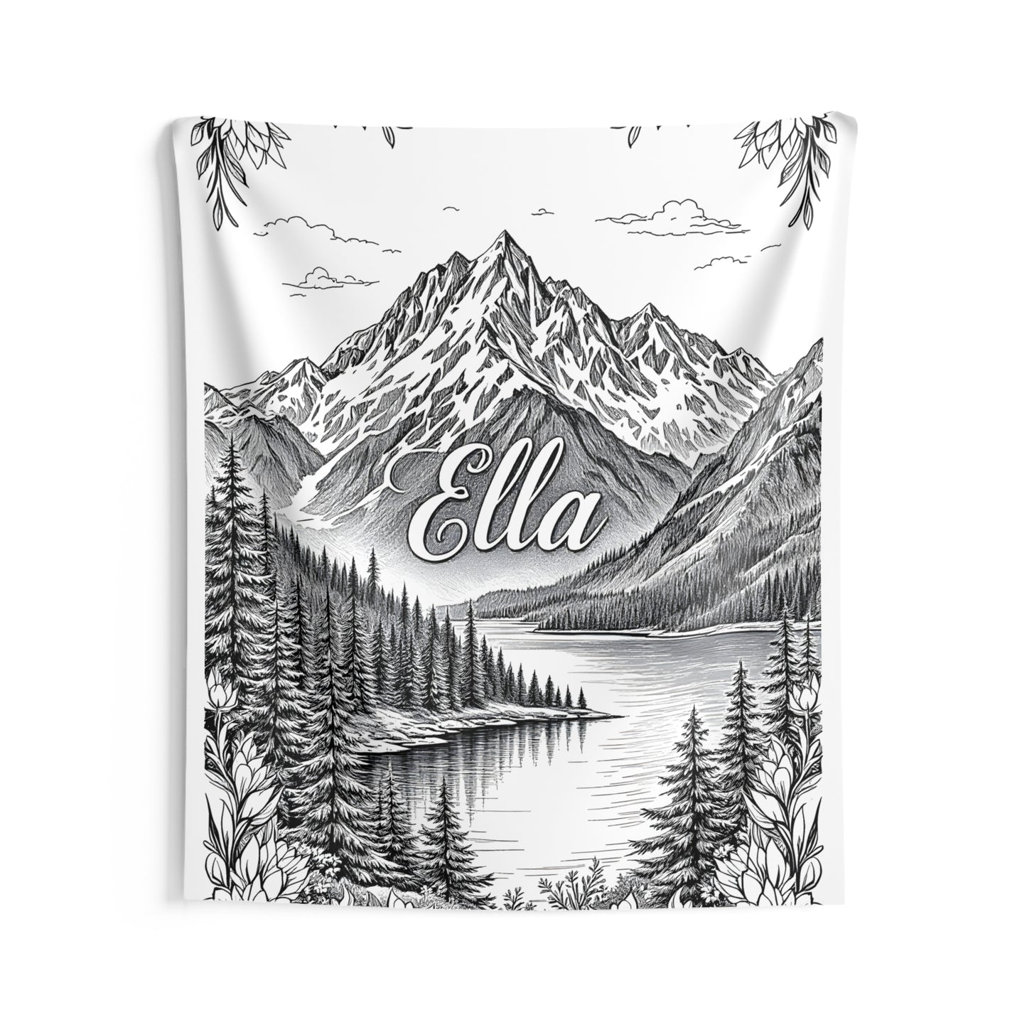 Indoor Wall Tapestries Coloring Kit with 10 Fabric Markers - Mountain