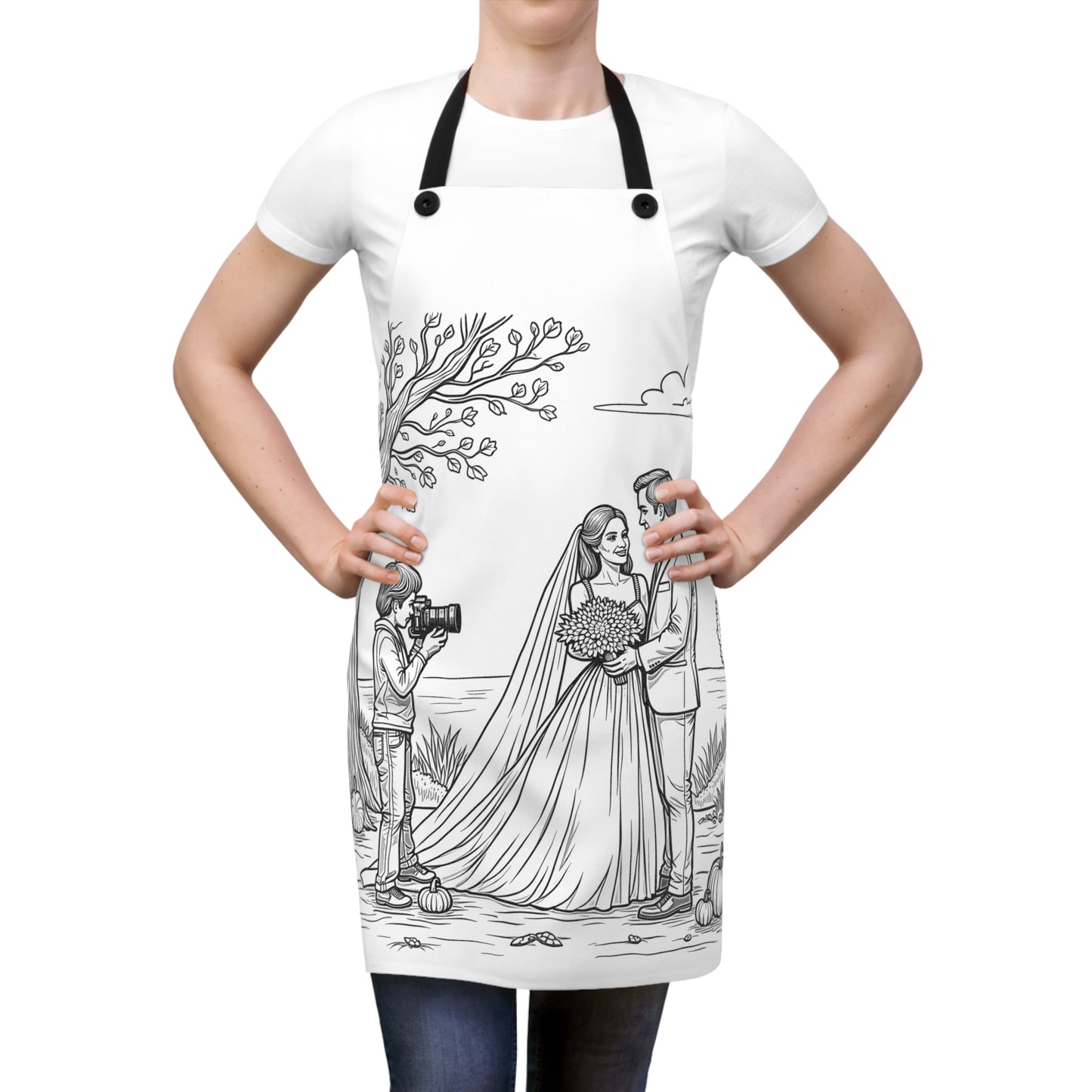 Apron Coloring Kit with 10 Fabric Markers - Outdoor Wedding