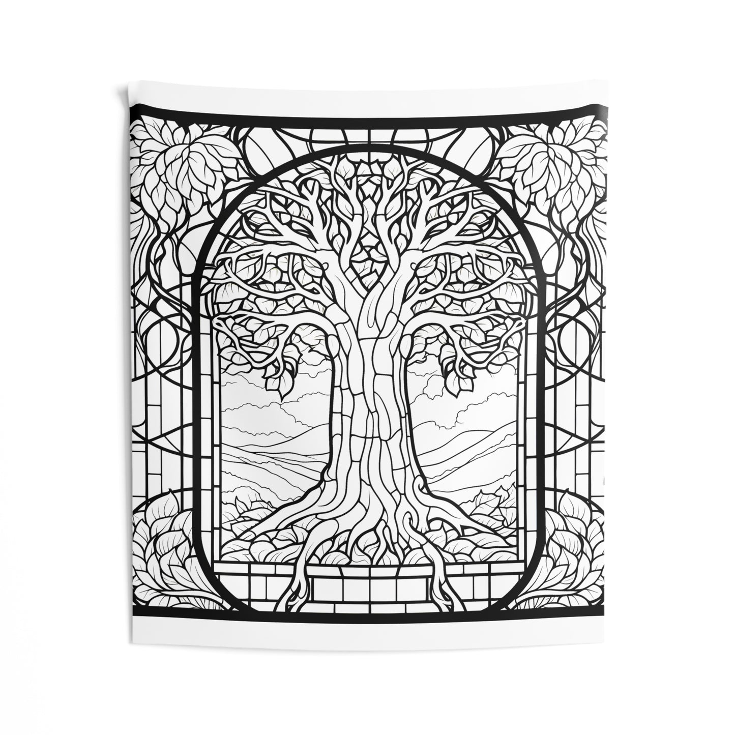 Indoor Wall Tapestries Coloring Kit with 10 Fabric Markers - Tree