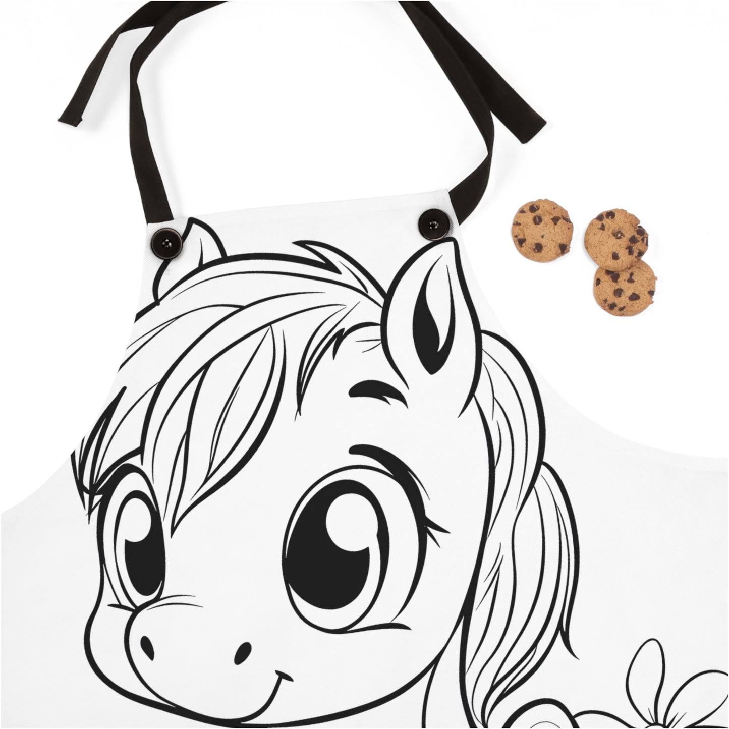 Apron Coloring Kit with 10 Fabric Markers - Cute Pony