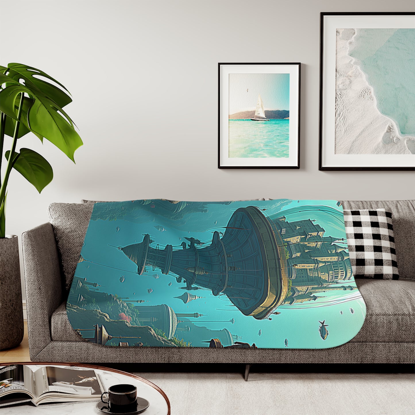 Blanket Colorful Graphic Design - Floating City