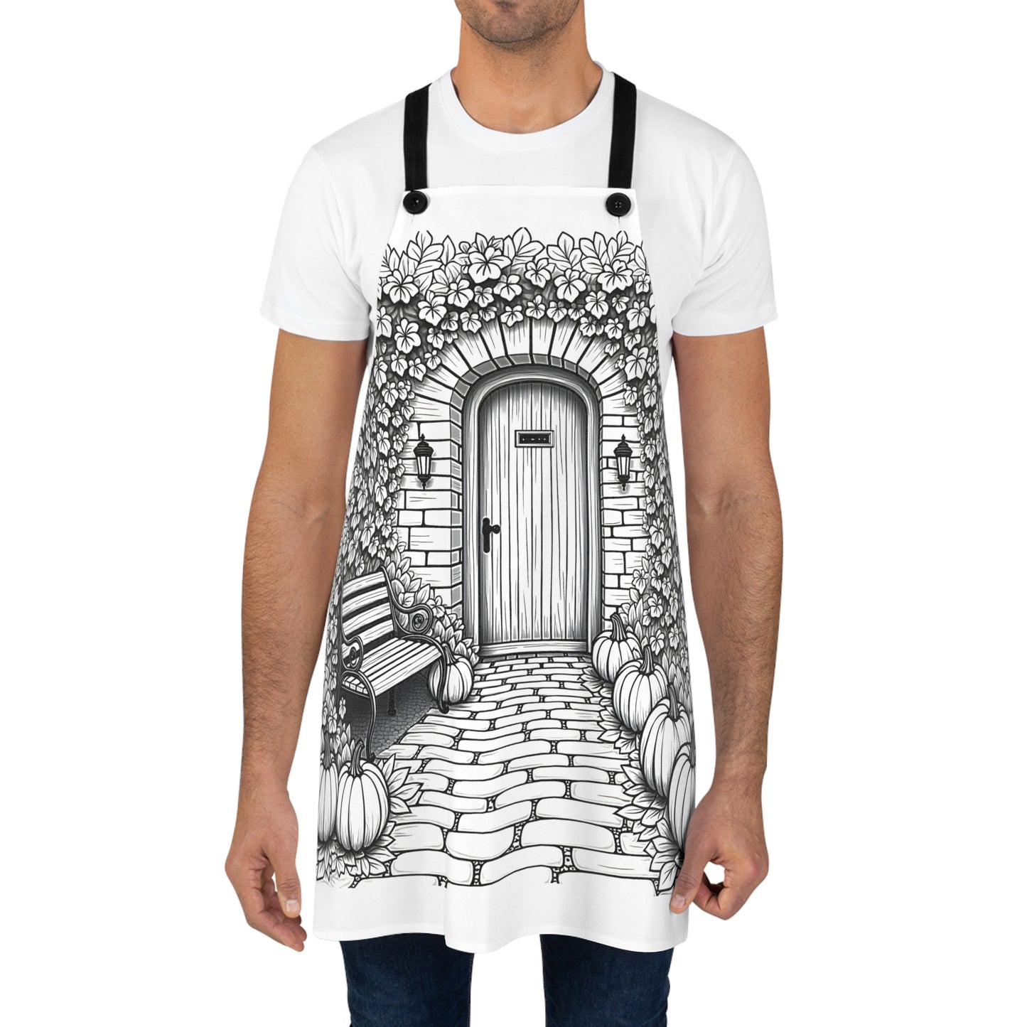 Apron Coloring Kit with 10 Fabric Markers - Pumpkin Garden