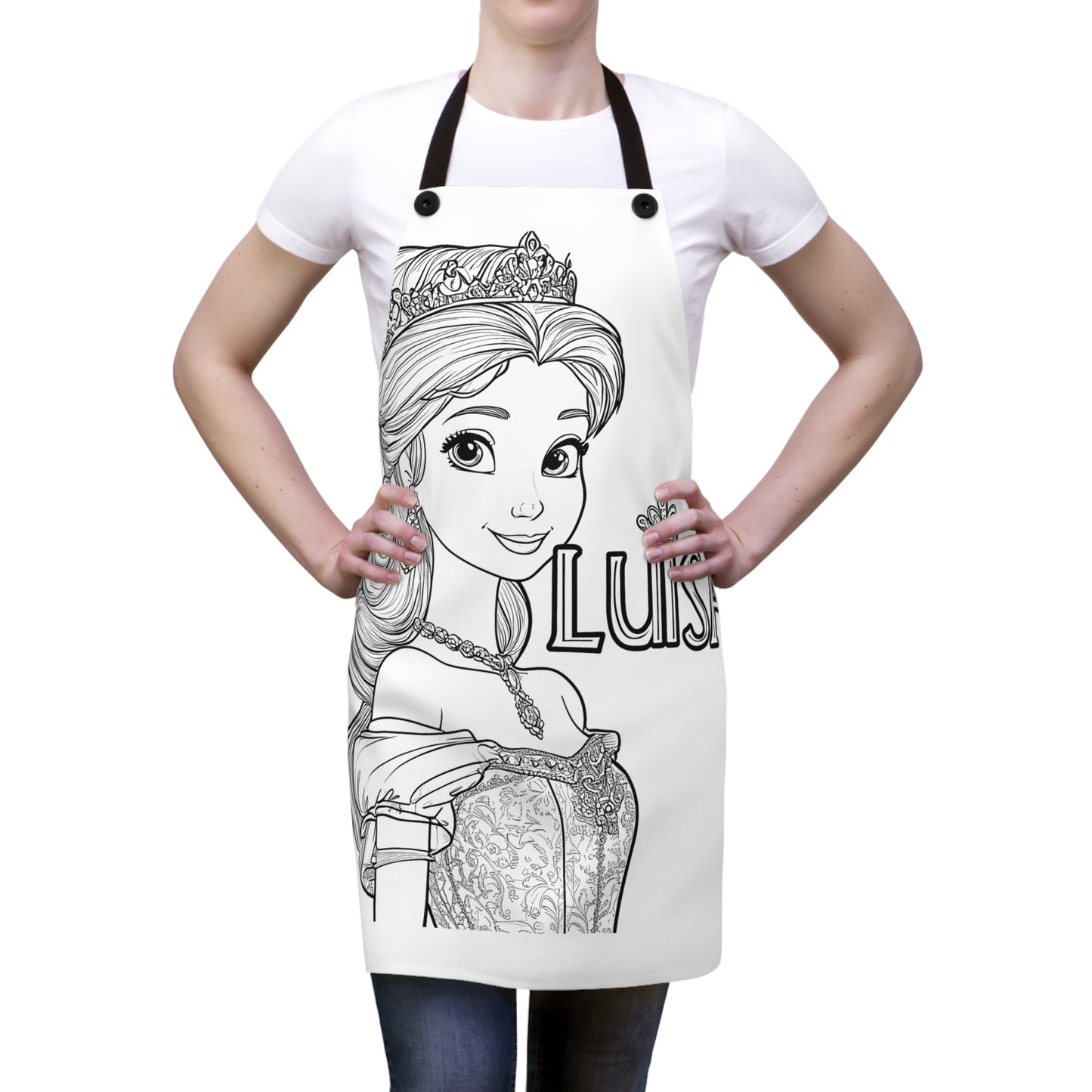 Apron Coloring Kit with 10 Fabric Markers - Princess Portrait