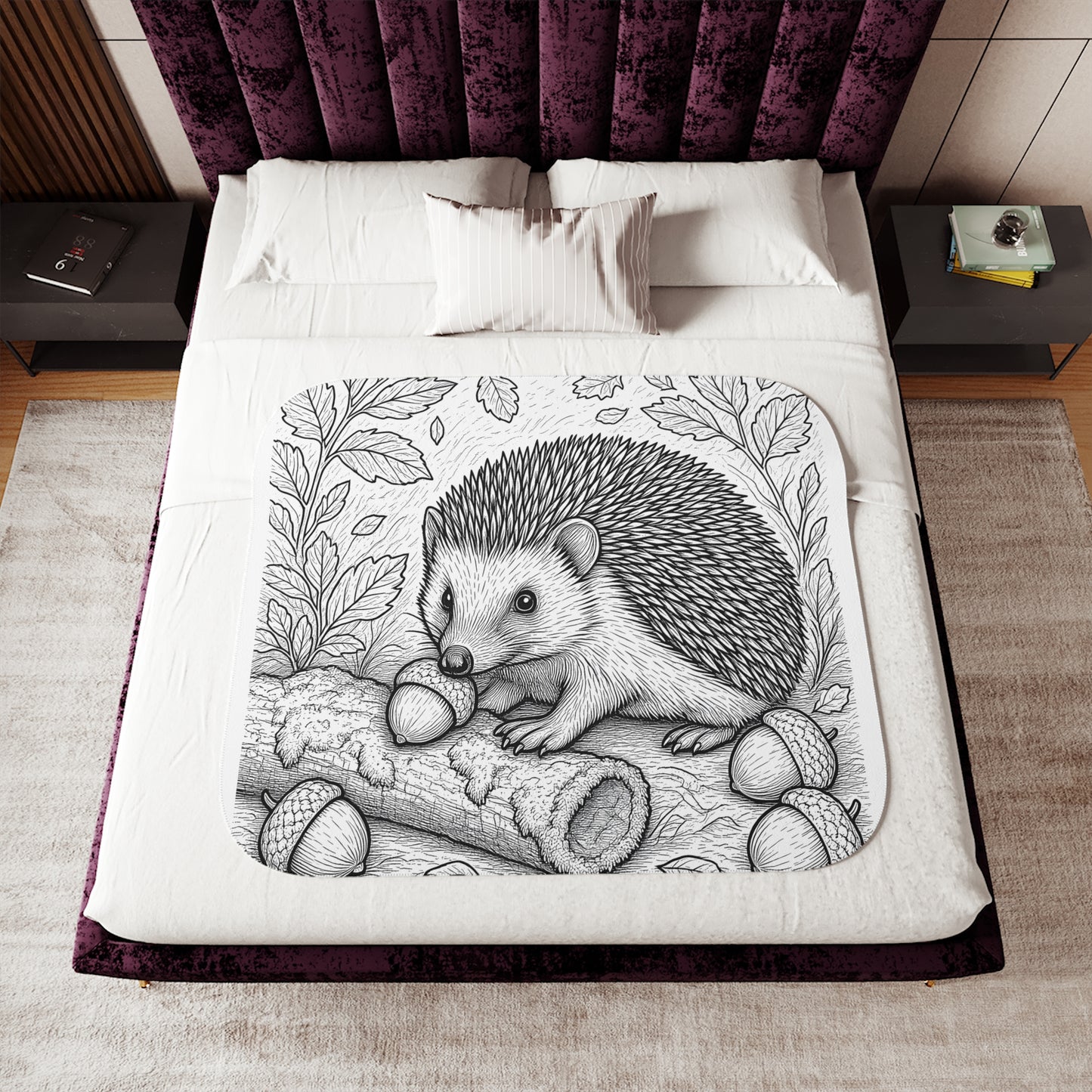 Blanket Coloring Kit with 10 Fabric Markers - Hedgehog
