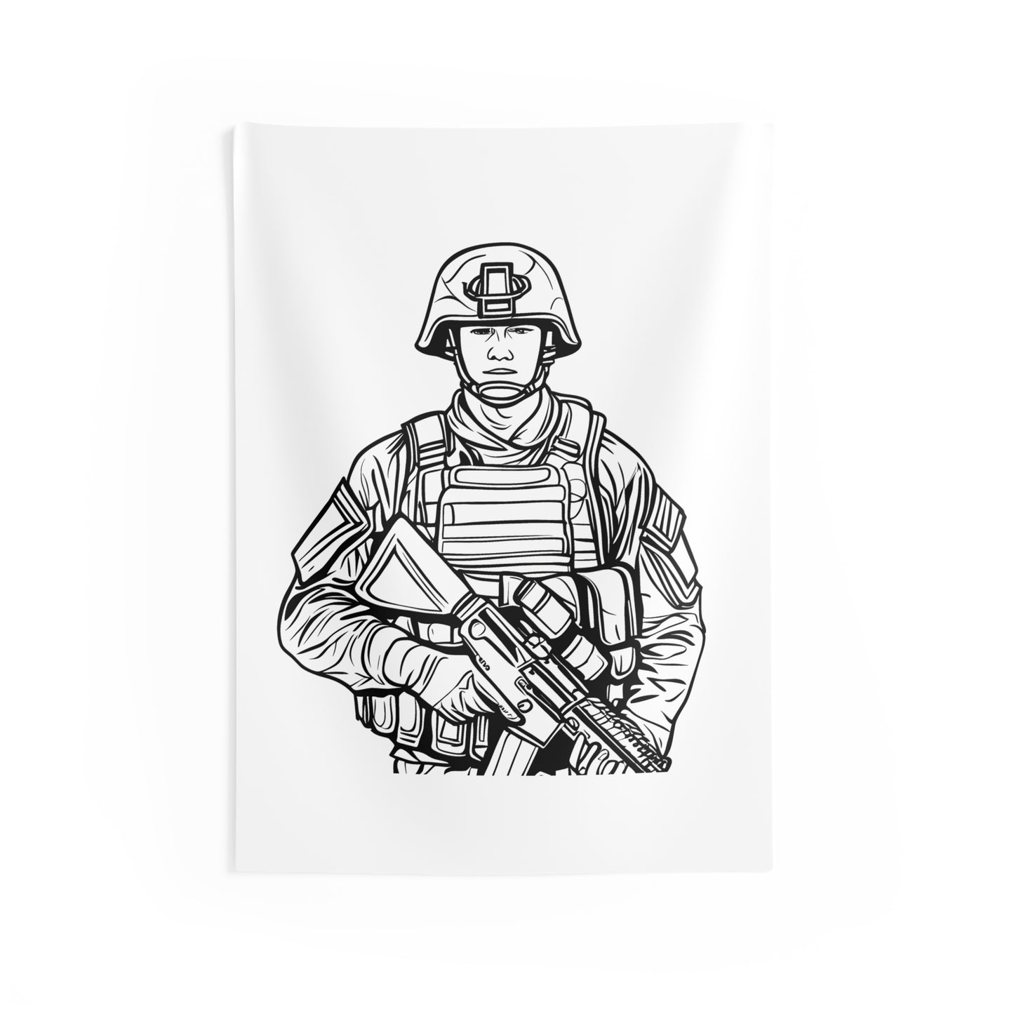 Indoor Wall Tapestries Coloring Kit with 10 Fabric Markers - Soldier