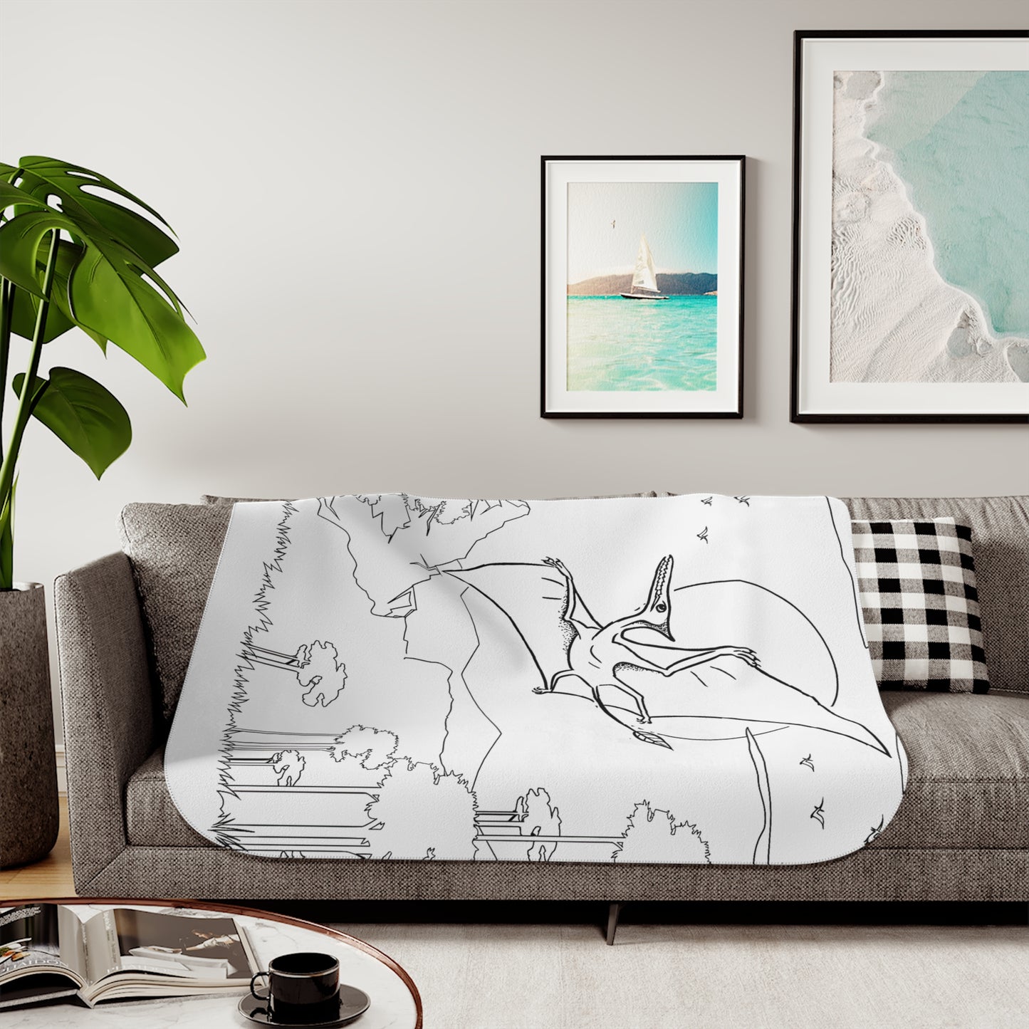 Blanket Coloring Kit with 10 Fabric Markers - Pterodactyl