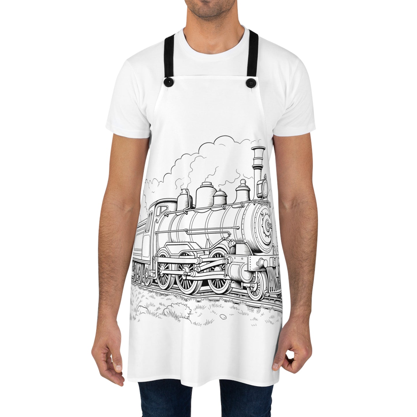 Apron Coloring Kit with 10 Fabric Markers - Steam Locomotive