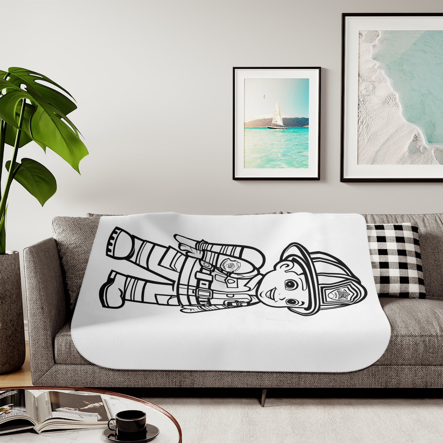 Blanket Coloring Kit with 10 Fabric Markers - Firefighter