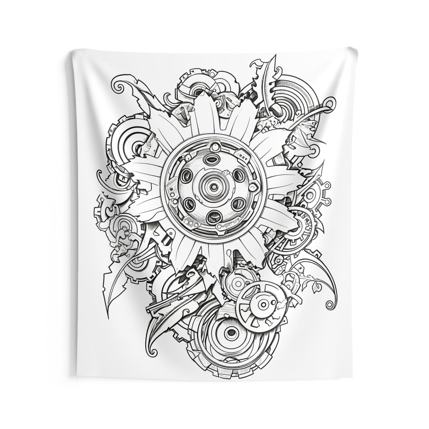 Indoor Wall Tapestries Coloring Kit with 10 Fabric Markers - Mechanical Art