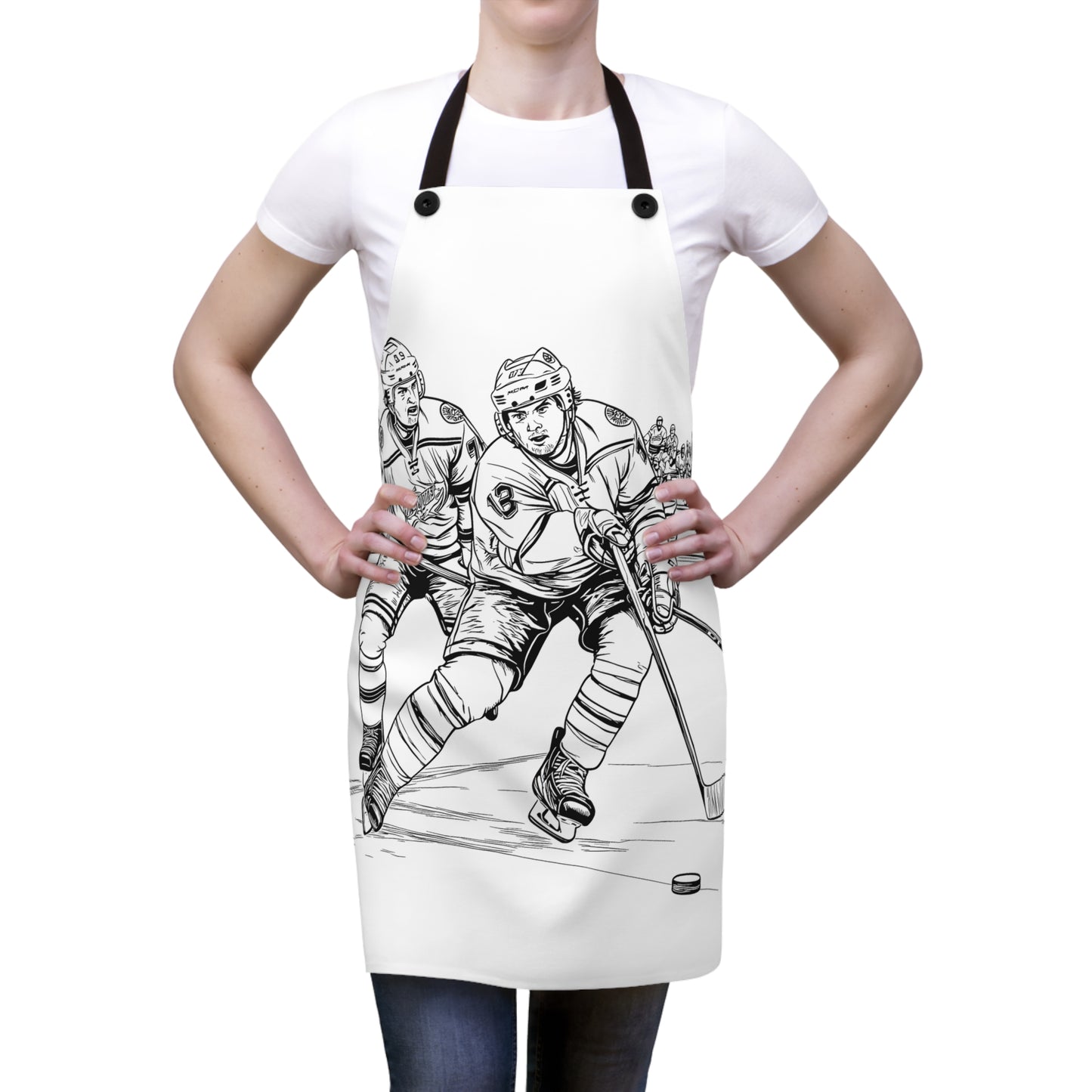 Apron Coloring Kit with 10 Fabric Markers - Ice Hockey