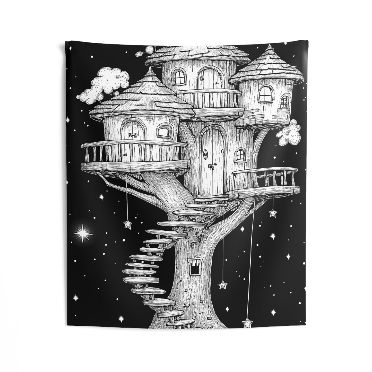 Indoor Wall Tapestries Coloring Kit with 10 Fabric Markers - Treehouse